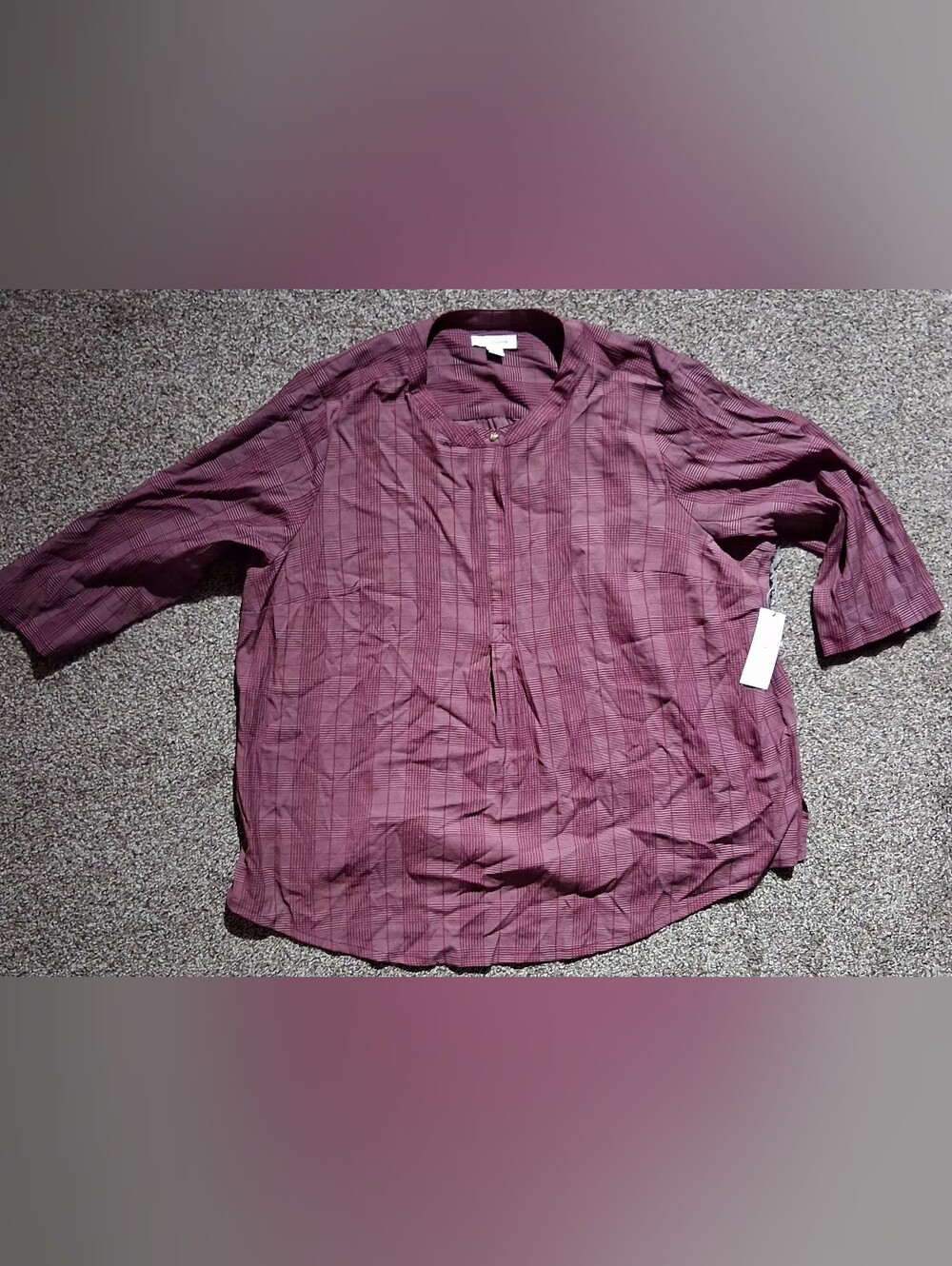 Womens Lightweight Plum One Button Blouse